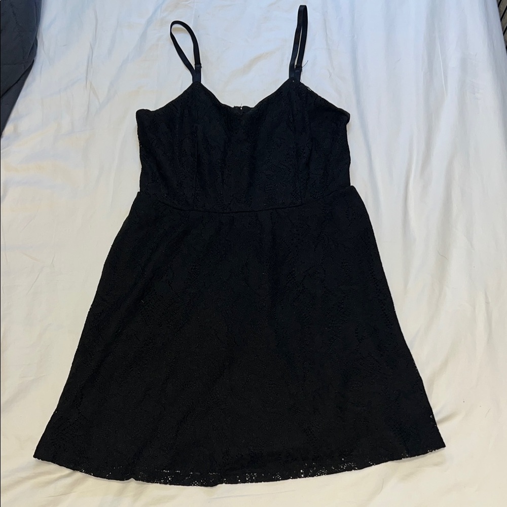 Black Lace Spaghetti Strap Dress